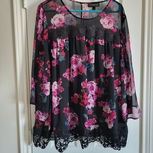 Lane Bryant Floral Lace Women's Top